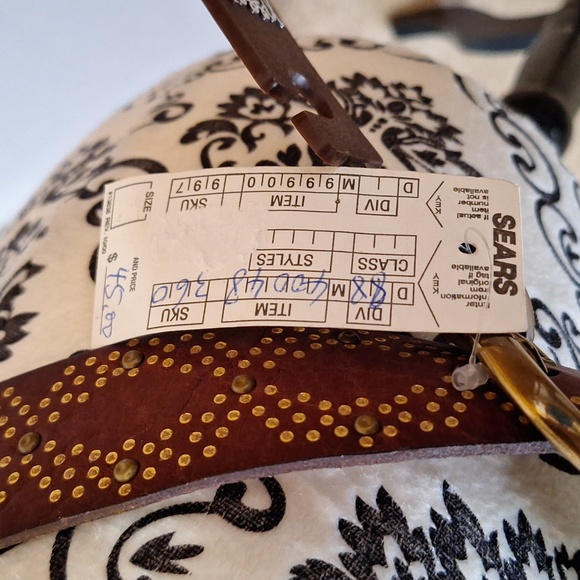 Fossil brown leather belt with gold metal embellishments, sz small, NWT - Picture 5 of 6